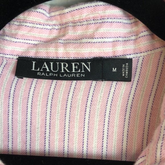 Lauren Ralph Lauren black label pajama top size medium button down loungewear - Picture 4 of 9